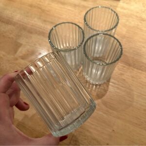 Ribbed Clear Glass Tumblers